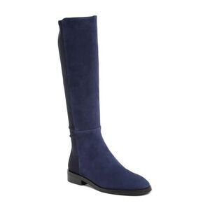 Stuart Weitzman Greer City Navy Blue Suede Knee High Boots Sz 9